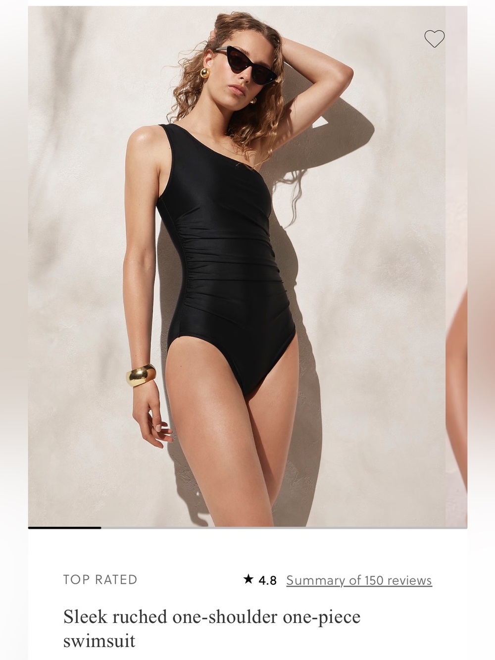 J. Crew Black One-Shoulder Ruched One-Piece Swimsuit